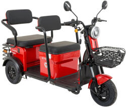 Z-Tech ZTech-17D, Ólomsavas, 60V, 20Ah, 1200W, 3 kerekű, 25 km/h, elektromos jármű, differenciálműves *GULL 2.0* piros