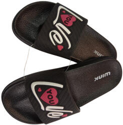 Luofu Love feliratú lányka papucs-fekete-32 (ST22780-F-32) - jatekrt