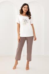 Regina Spring 3/4 női pizsama, fehér-barna, L