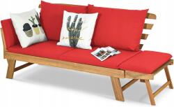  Pad háttámlával fa 198 x 75 cm (Ławka Ogrodowa Wielofunkcyjna Taras Czerwony)