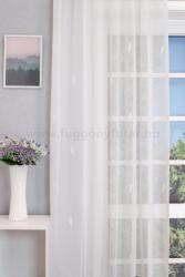 FüggönyFutár Webáruház Nadine-Fehér levélmintás sablé függöny, egyedi méretre, készre varrjuk - fuggonyfutar - 4 600 Ft