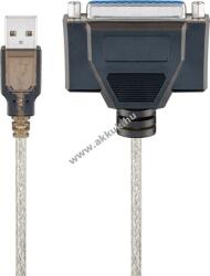 Goobay USB nyomtatókábel átlátszó USB 2.0A csatlakozó D-SUB/IEEE 1284 25 pólusú 1, 5m
