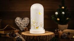 TRACON Clopot sticl. cu peisaj de Crăciun cu LED, pe baterii X25009 Timer 6+18h, 10LED, 3000K, 3xAA (CHRGW10WW)