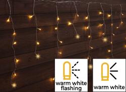 TRACON Perdea lum. LED de Crăciun, țurțuri, scânteietoare, int. /ext 230VAC, 5+10M, 250LED, 6W, 2600-2700K, IP44 (CHRIOSW10WW)
