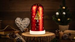 TRACON Clopot sticl. brad de Crăciun cu LED, pe baterii. , (X25008) Timer 6+18h, 10LED, 3000K, 3xAA (CHRGR10WW)