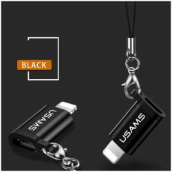USAMS microUSB to Lightning adapter lanyarddal fekete SJ152ML01 (US-SJ152) (SJ152ML01)