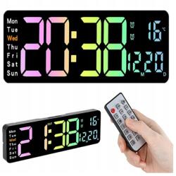 Ora Elektronikus Ébresztőóra Álló Led Rgb Hőmérő Nagy Modern Riasztó