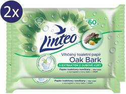 Linteo Nedvesített WC-papír tölgyfakéreg-kivonattal 2 × 60 db WC-be öblíthe