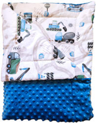  Munkagépek az Úton mintás kétoldalú gyerek minky takaró