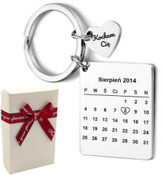  Kulcstartó Naptár dátum gravírozás Ajándék (zk015)