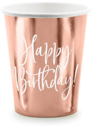  Rose gold születésnapi poharak, 260 ml, 6 darabos csomag (KPP75-019R-EU3)