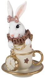 Clayre&eef Nyuszi csészében figura órával bordó