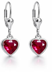 CUORE ROSA SCURO CUORE ezüst fülbevaló - 25 mm (2026012801)