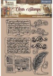  Akril pecsételő cm 14x18 - Vintage Library calligraphy