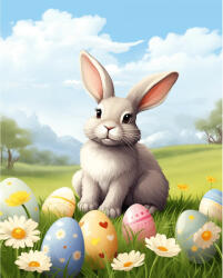 Alkotásutca Húsvéti nyuszi - Számfestő készlet kereten 40x50