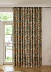 floraweg Vintage virágmintás rojtos vidéki szoba sötétítő függöny, zöld (czdk)