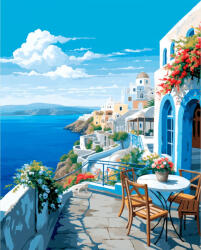 Alkotásutca Égszínkék nyugalom - Számfestő készlet kereten 40x50