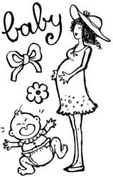  Akril pecsételő 7 x 11 cm - baby