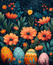 Alkotásutca Húsvéti virág - Számfestő készlet kereten 40x50