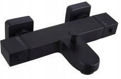 Reihe Kádtöltő csaptelep termosztátos Cubic fekete Black termosztát Loft Modern (TERMO 07-BL BLACK)