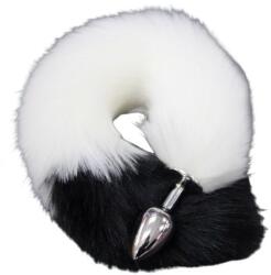 Passion Labs Long Tail Anal Plug, White/Black