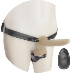 Passion Labs Strap-on for Women, Remote Control, 10 Vibration Modes, Silicone, USB