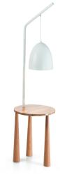 Ideal Lux Lampadar cu suport din lemn, masuta cu 3 picioare PIANO PT1 BIANCO 138282 (138282 IDL)