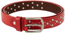 Manier Curea piele naturala rosie cu strasuri CF055