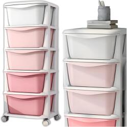  Műanyag Könyvespolc Tároló Kosár Játék Fiókok Mobil 5 Polc (ID 237 V2)