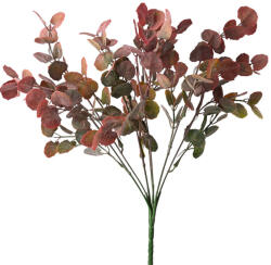 Valex Decor Eukaliptusz csokor, 7 ágú, 34cm magas - Zöld / Bordó (LD031-05)