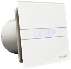 CATA E-120GTH ventilátor üveg előlappal, utószellőztető és páraérzékelő funkcióval, fehér