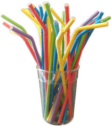  Szívószál papír hajlítható 200 db/csomag színes (2135) - iroszer24