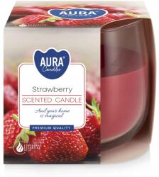 AURA Illatos gyertya üvegben |Eper|~24h (sn71-73)