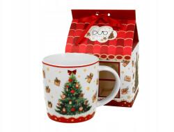 Duo Kerámia karácsonyi bögre díszdobozban Házikó karácsonyfa 400ml (0859D)