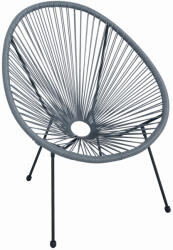 MESTERINO Scaun terasa MESTERINO JFC038-DG 72x74x86 cm, structura din otel, sezut din ratan, culoare gri (MES-JFC038-DG)