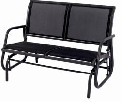 Klugmeister Banca pentru terasa gradina din otel si plasa KLUGMEISTER KJF2379, dimensiuni 120x71x86 cm, culoare neagra (MES-KJF2379)