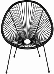 MESTERINO Scaun terasa MESTERINO JFC038 72x74x86 cm, structura din otel, sezut din ratan, culoare neagra (MES-JFC038)