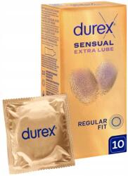 Durex Sensual Extra Lube 10 db Átlátszó Sima Vékony Hidratált (Przezroczyste Gładkie Supercienkie Nawilżone)