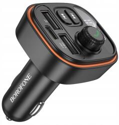 BOROFONE Fm Transmitter BC59 Heroic MP3, Bluetooth 2xUSB Type-C fekete (BC59)