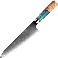 HARAHU Cuțit de bucătărie damasc SH-39331 - Chef / Albastru KP39331