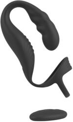  Rebel - prosztata vibrátor pénisz-és heregyűrűvel (fekete) - pirospillango