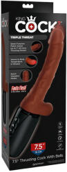  King Cock Plus 7, 5 - herés lökő vibrátor (barna)