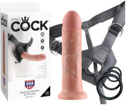  King Cock Strap-on 8 - felcsatolható dildó - natúr - pirospillango