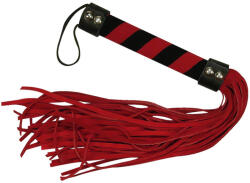  Bad Kitty - Velúrbőr korbács (piros) - pirospillango