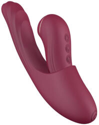 VibeConnect - 2in1 G-pont és csiklóizgató vibrátor (piros) - pirospillango