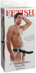  Fetish Strap-On 8 - felcsatolható, üreges vibrátor (fekete)
