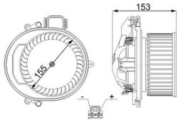 MAHLE Vnútorný ventilátor MAHLE AB 257 000S (AB 257 000S)