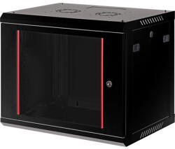 Lande PROlineB 600x450 lapraszerelt 9U 19" fali rack szekrény fekete (LN-WB-09U6045-BL-F) - tech-heaven