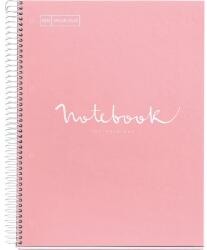 Miquelrius Emotions A4 PP 5x24 lapos pink kockás spirálfüzet (46074)