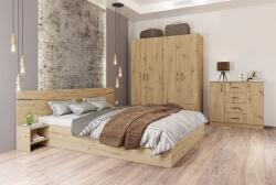 Bogdan Furniture I Спален комплект модел 7062 за матрак 160/200, Дъб артисан